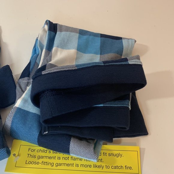 Wondershop Kids Blue Buffalo Plaid Pajama Set Stretchy Plaid Unisex - Picture 5 of 16